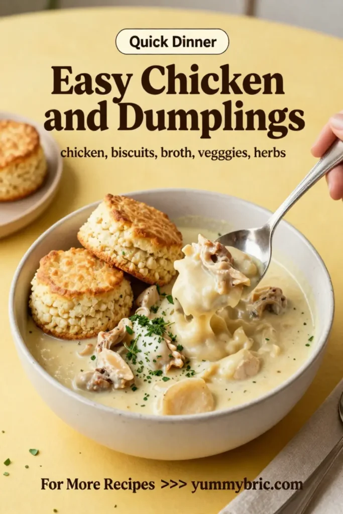 Easy Chicken and Dumplings with Biscuits