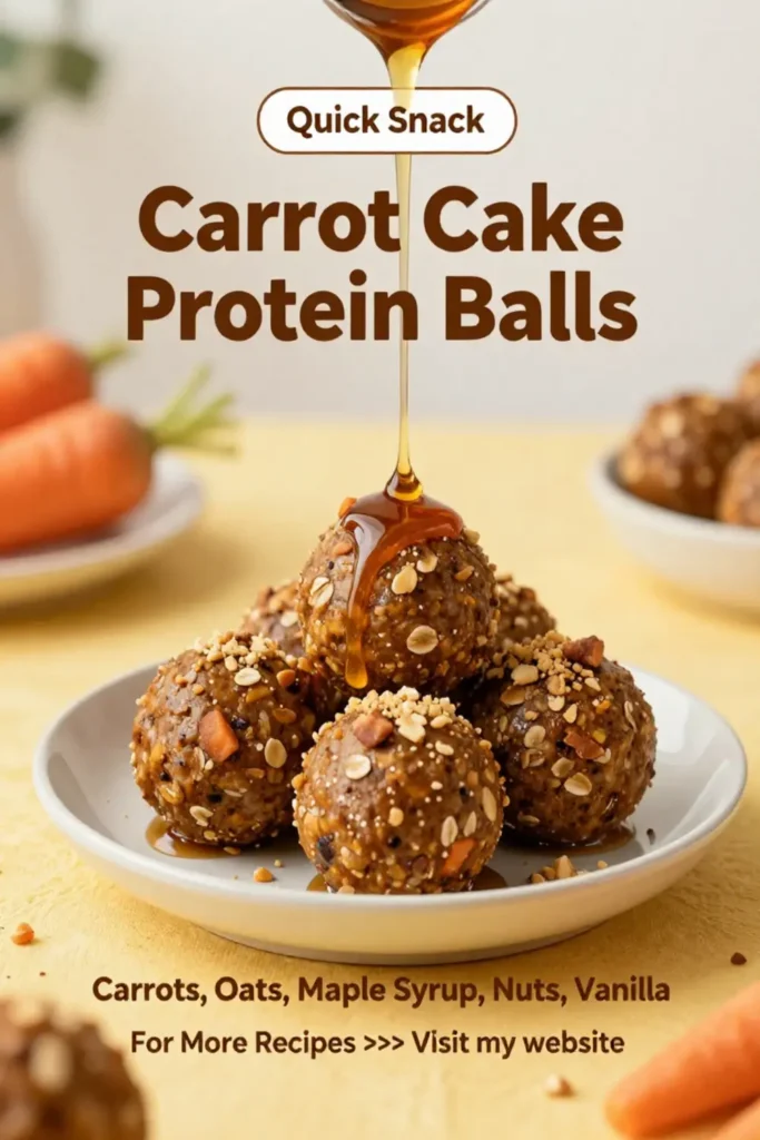 Carrot Cake: Carrot Cake Protein Balls With Oats and Maple Syrup in 10 Minutes