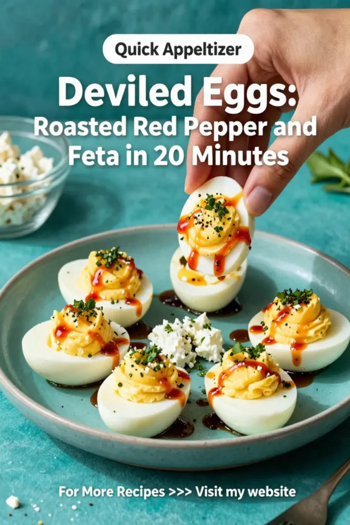Deviled Eggs: Roasted Red Pepper and Feta Deviled Eggs in 20 Minutes