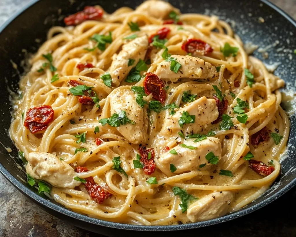 Dinner Ideas: Creamy Sun Dried Tomato Chicken Pasta in 25 Minutes