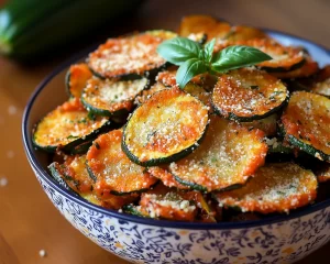 Healthy Snacks: Baked Parmesan Zucchini Chips With Marinara in 20 Minutes