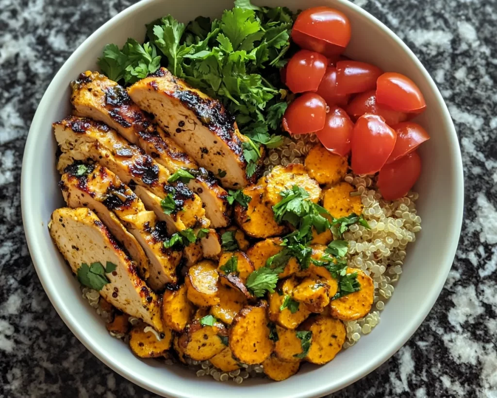 Healthy Dinner Recipes: Anti Inflammatory Turmeric Chicken and Quinoa Bowl in 25 Minutes