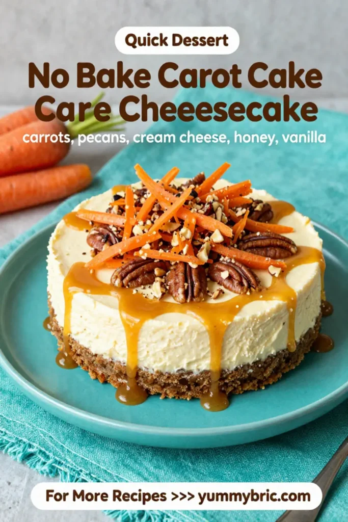 Carrot Cake Recipe: No Bake Carrot Cake Cheesecake With Pecan Crust in 20 Minutes