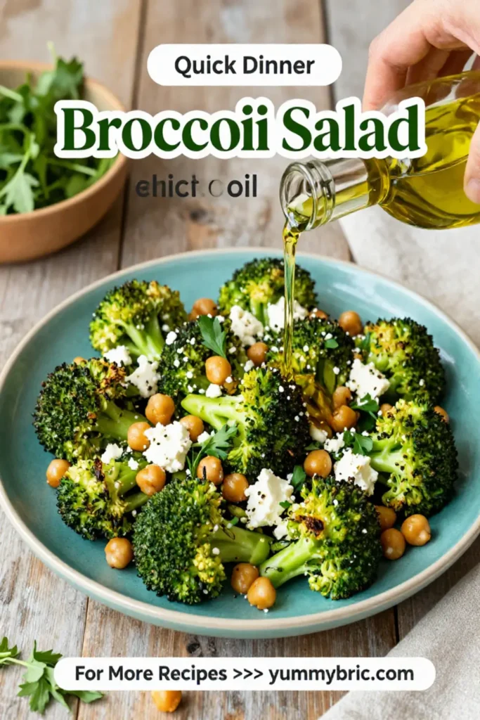 Broccoli Salad: Roasted Broccoli and Chickpea Salad With Feta in 20 Minutes