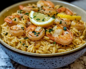 Easy Dinner Ideas: One Pot Lemon Garlic Shrimp Orzo in 20 Minutes