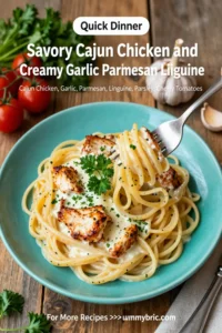 Savory Cajun Chicken and Creamy Garlic Parmesan Linguine