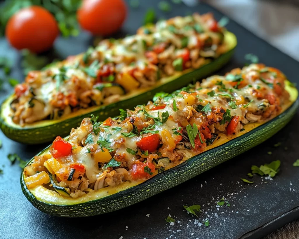 Healthy Dinner Recipes: Turkey and Vegetable Stuffed Zucchini Boats in 25 Minutes