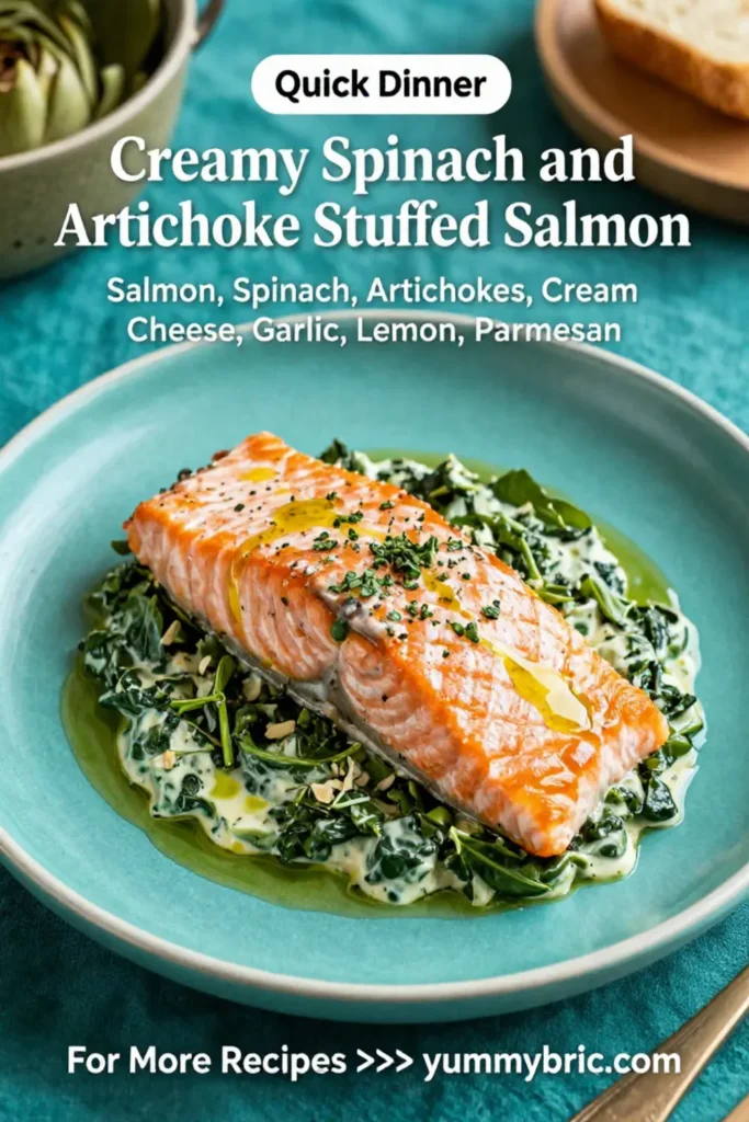 Dinner Ideas: Creamy Spinach and Artichoke Stuffed Salmon in 25 Minutes