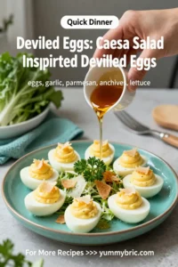 Deviled Eggs: Caesar Salad Inspired Deviled Eggs With Parmesan Crisp in 20 Minutes