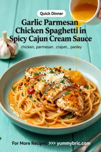 Garlic Parmesan Chicken Spaghetti in Spicy Cajun Cream Sauce