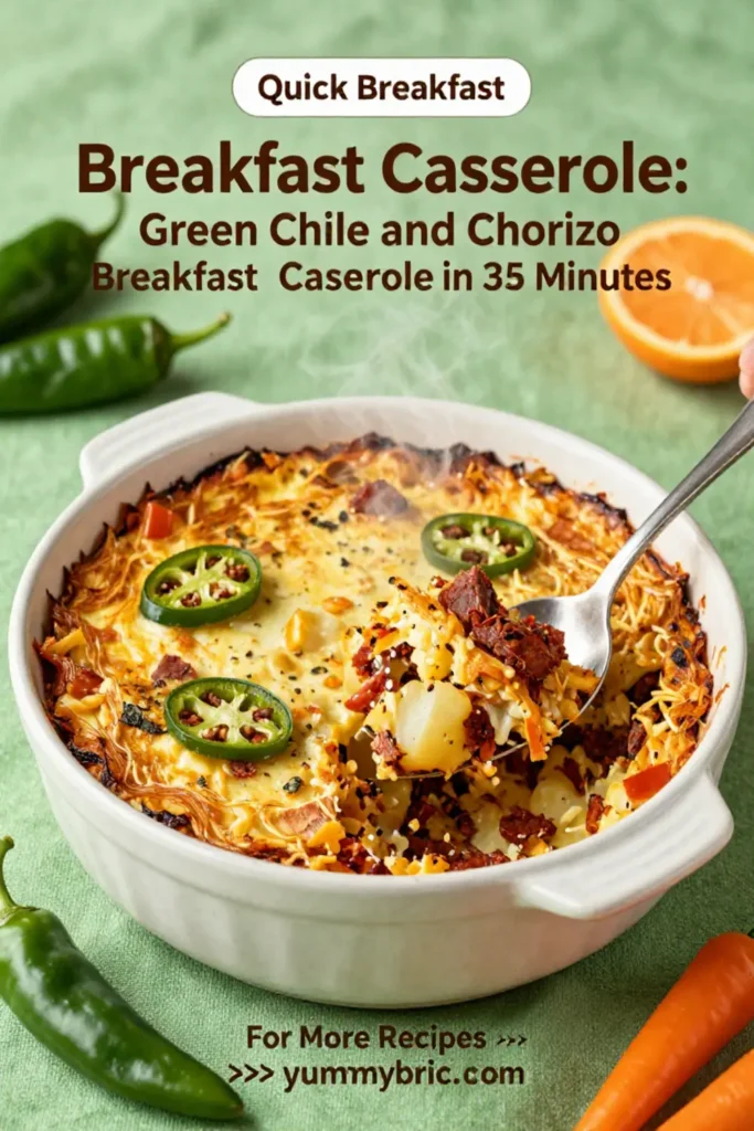 Breakfast Casserole: Green Chile and Chorizo Breakfast Casserole in 35 Minutes