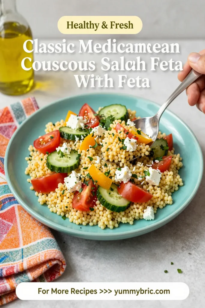 Classic Mediterranean Couscous Salad With Feta