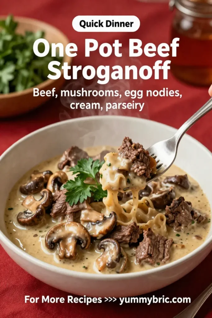 One Pot Beef Stroganoff