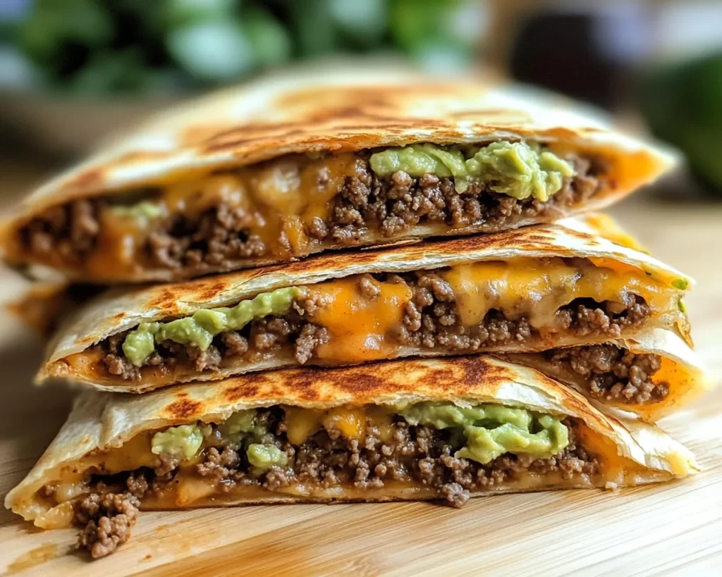 Ground Beef Recipes: Cheesy Ground Beef Quesadillas With Guacamole in 20 Minutes