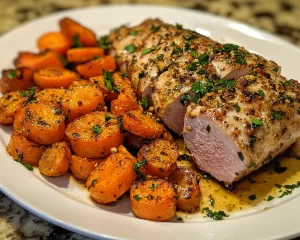 Dinner Recipes: Honey Garlic Pork Tenderloin With Roasted Carrots in 25 Minutes
