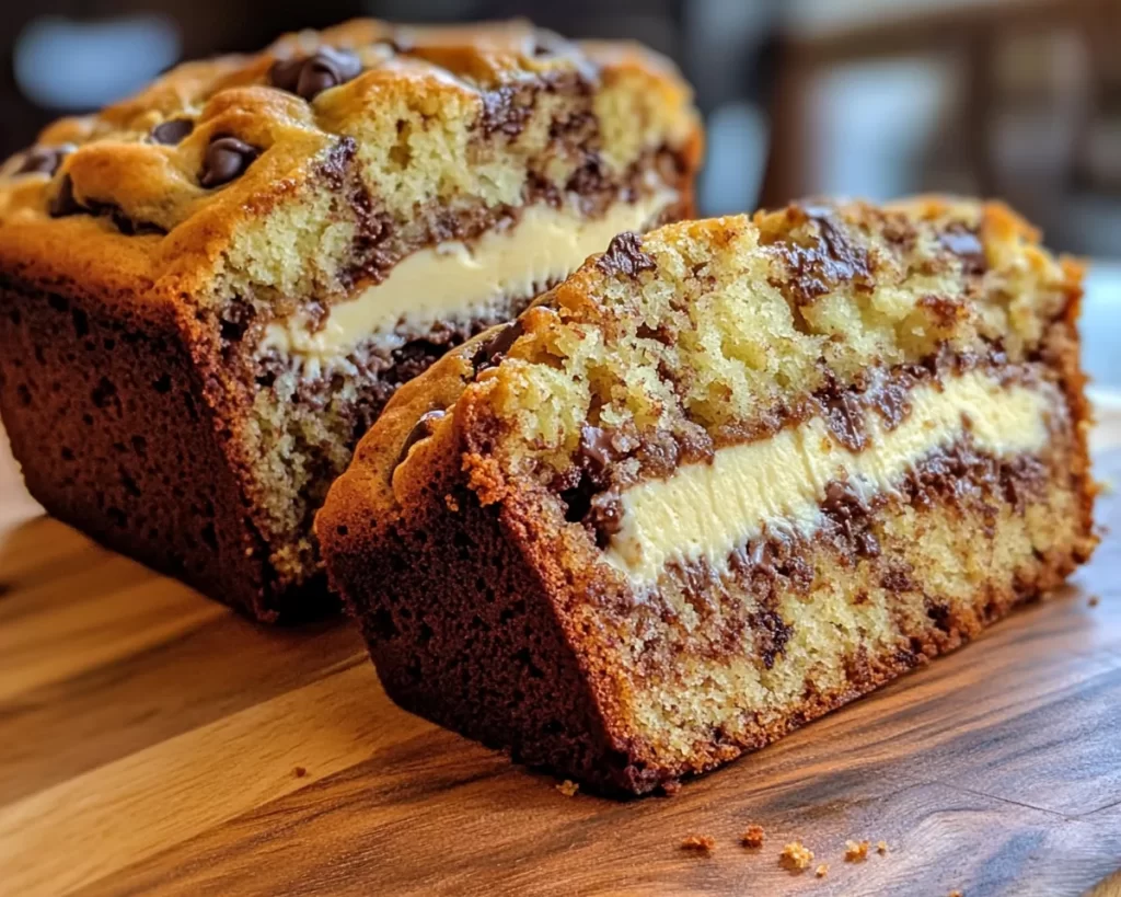 Banana Bread: Cream Cheese Stuffed Chocolate Chip Banana Bread in 40 Minutes