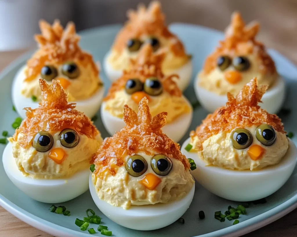 Deviled Eggs: Easter Chick Deviled Eggs With Olive Eyes in 25 Minutes