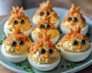 Deviled Eggs: Easter Chick Deviled Eggs With Olive Eyes in 25 Minutes