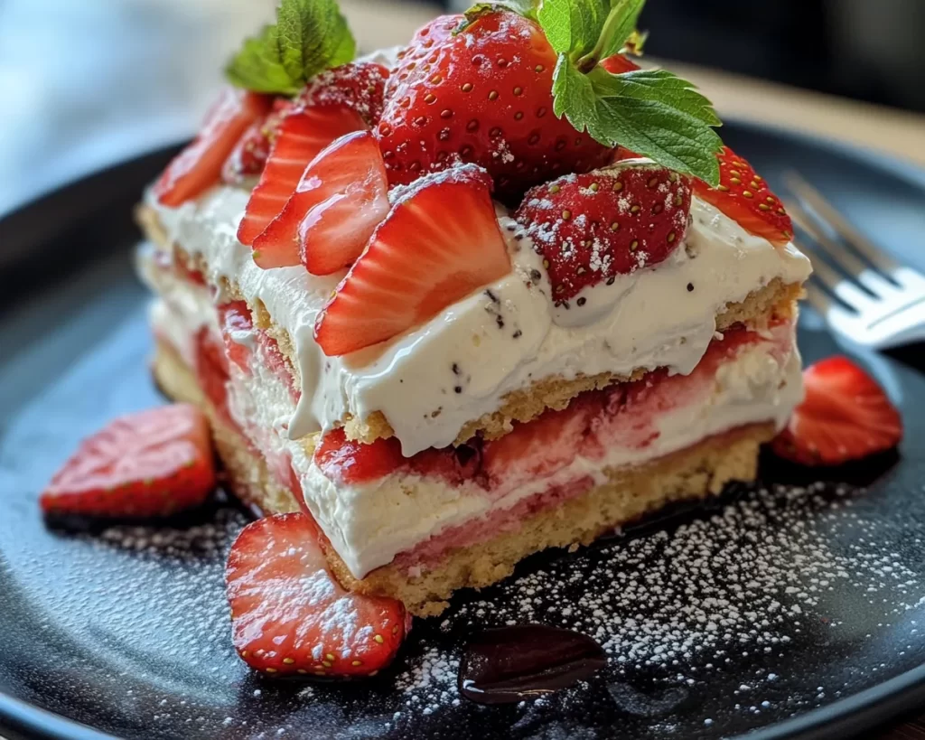 Strawberry Shortcake: Strawberry Shortcake Ice Cream Sandwich Cake in 20 Minutes Prep