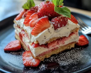 Strawberry Shortcake: Strawberry Shortcake Ice Cream Sandwich Cake in 20 Minutes Prep