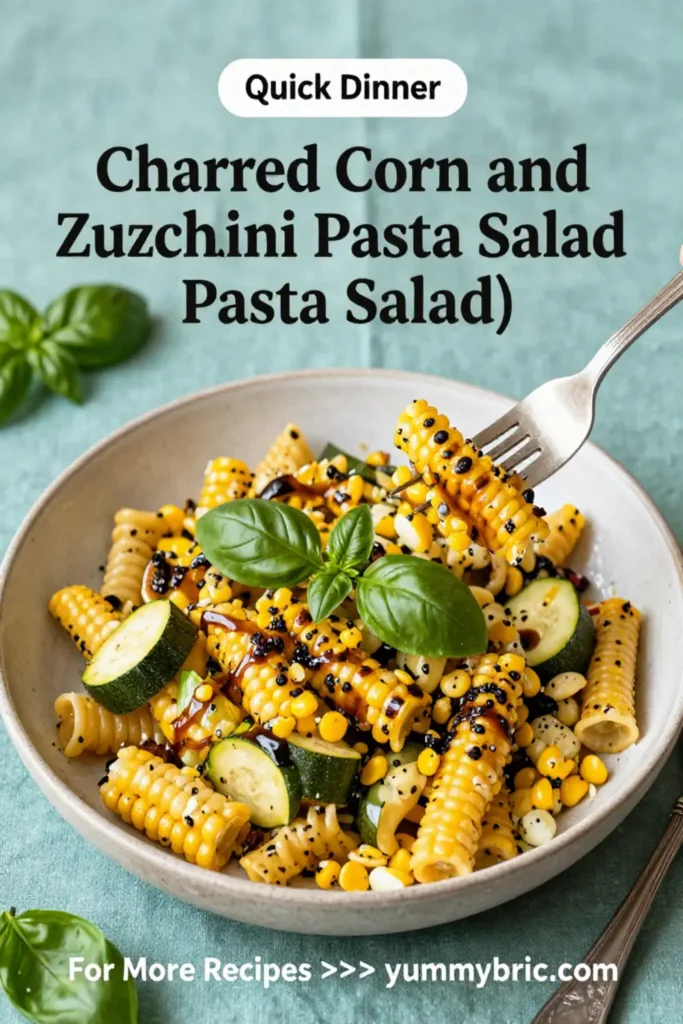 Pasta Salad: Charred Corn and Zucchini Pasta Salad With Basil Vinaigrette in 20 Minutes