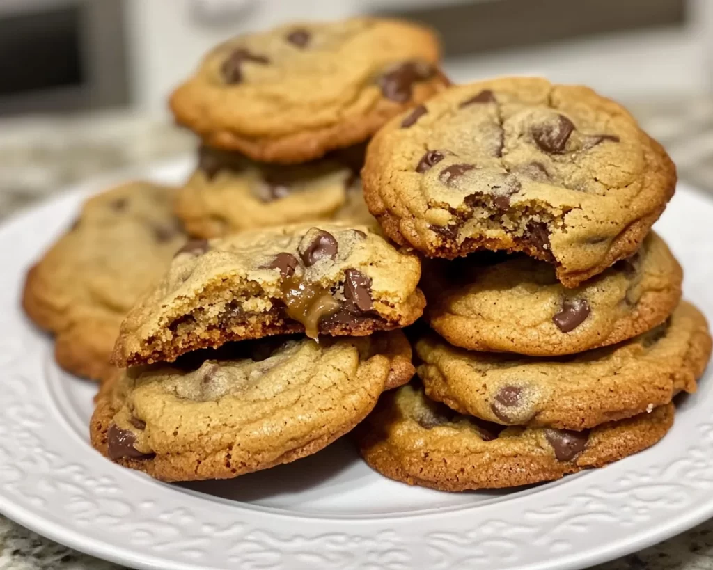 Chocolate Chip Cookies: Salted Caramel Stuffed Chocolate Chip Cookies in 30 Minutes