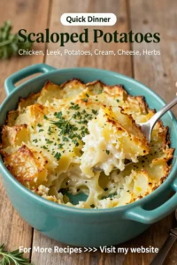 Scalloped Potatoes: Chicken and Leek Scalloped Potato Casserole in 40 Minutes