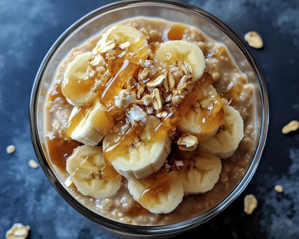 Overnight Oats: Banana Foster Overnight Oats With Caramel Drizzle in 5 Minutes