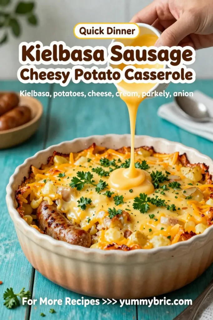 Kielbasa Sausage Cheesy Potato Casserole