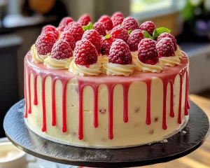 Birthday Cake: Lemon Raspberry Drip Birthday Cake in 45 Minutes