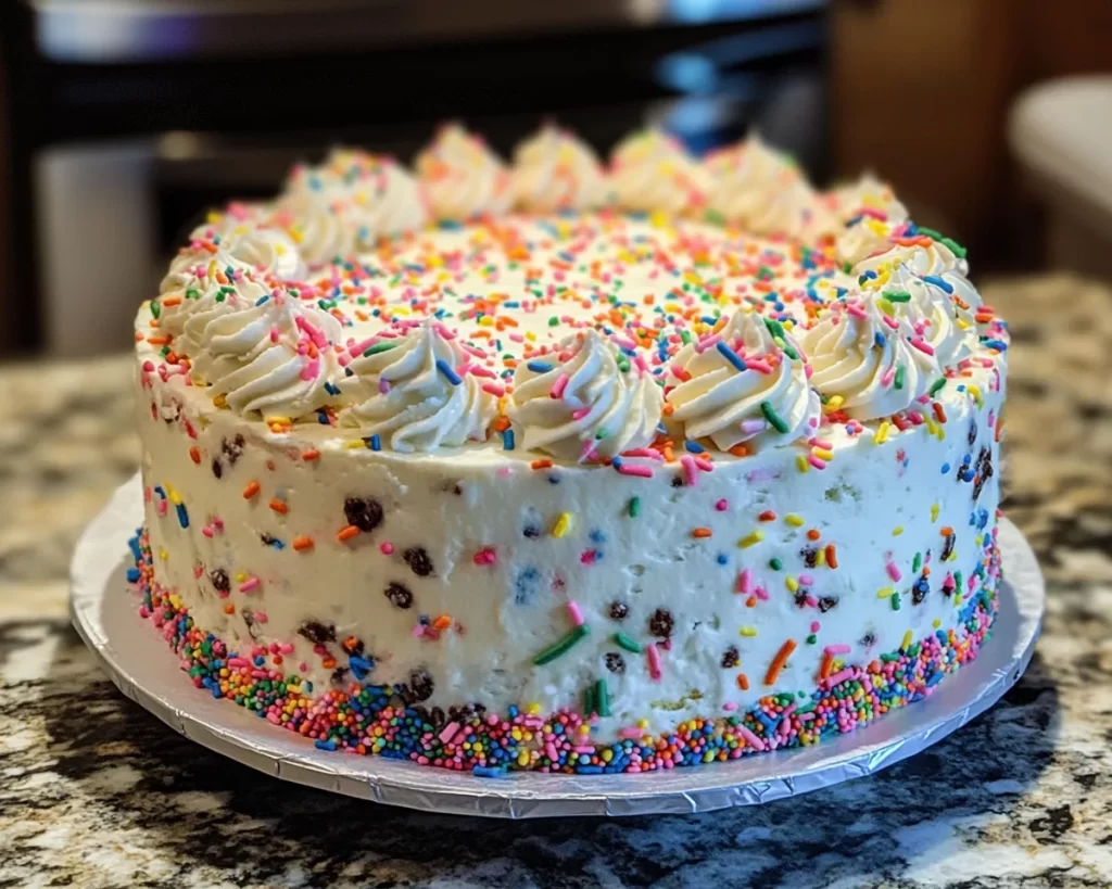 Birthday Cake: Funfetti Cookies and Cream Birthday Cake in 45 Minutes