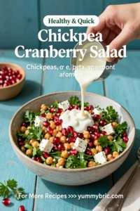 Chickpea Cranberry Salad (Creamy Feta Dressing)
