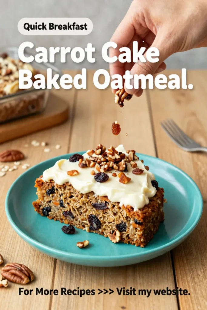 Carrot Cake Recipe: Carrot Cake Baked Oatmeal With Raisins and Pecans in 30 Minutes