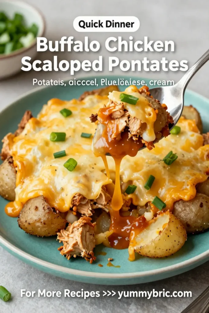 Scalloped Potatoes: Buffalo Chicken Scalloped Potatoes With Blue Cheese in 40 Minutes