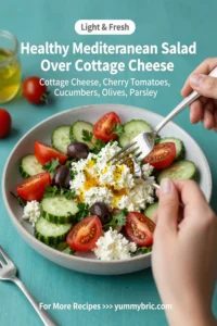 Healthy Mediterranean Salad Over Cottage Cheese