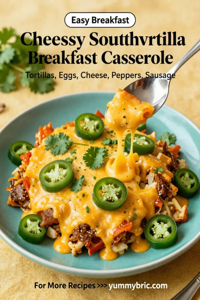 Cheesy Southwest Tortilla Breakfast Casserole
