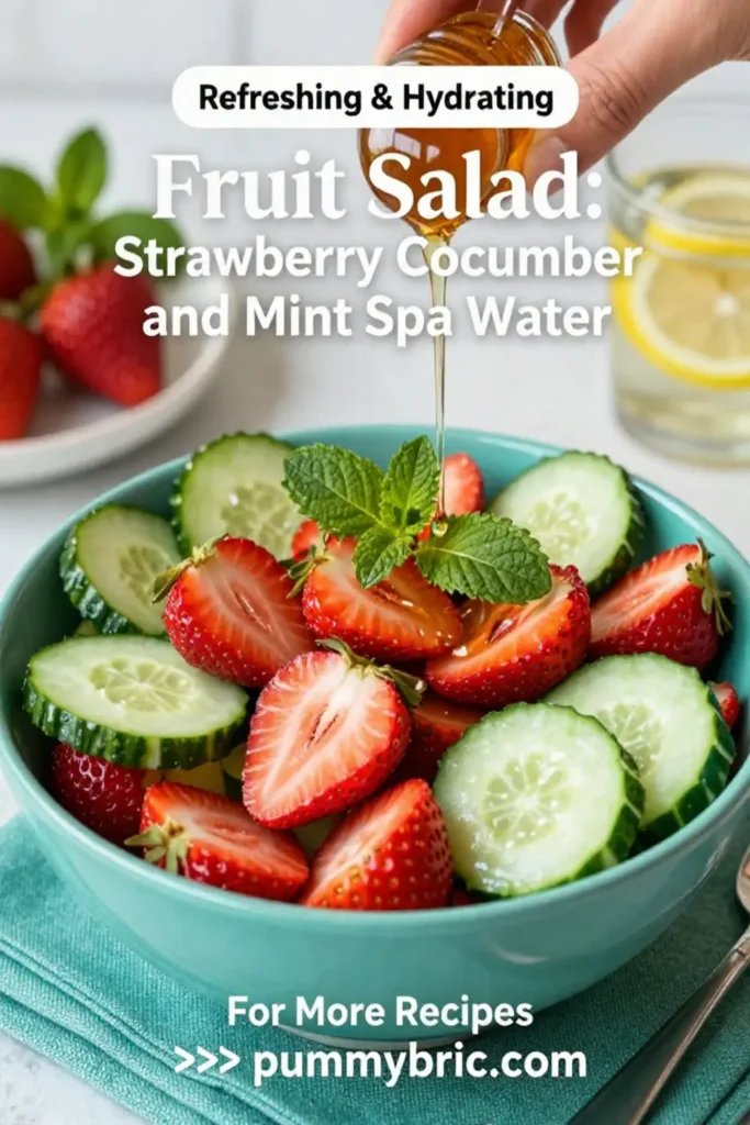 Fruit Salad: Strawberry Cucumber and Mint Spa Water Fruit Salad in 10 Minutes
