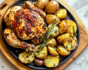 Chicken Recipes: Baked Honey Mustard Chicken With Roasted Potatoes in 30 Minutes