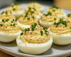 Deviled Eggs: Truffle Oil and Chive Deviled Eggs in 20 Minutes