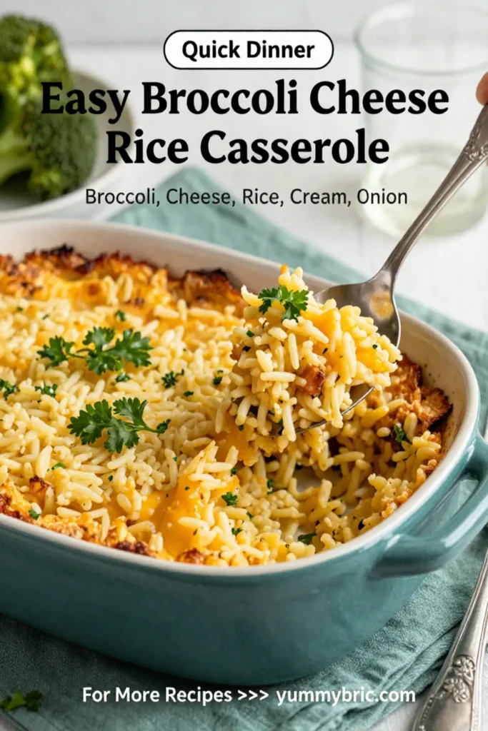 Easy Broccoli Cheese Rice Casserole