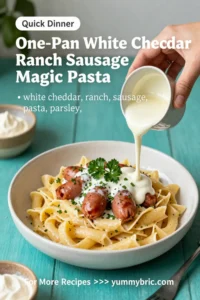 One-Pan White Cheddar Ranch Sausage Magic Pasta