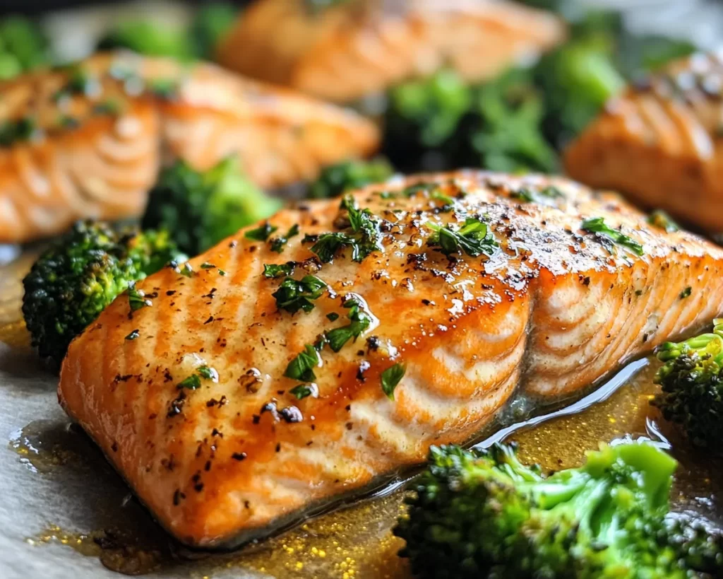 Salmon Recipes: Sheet Pan Salmon With Broccoli and Garlic Butter in 20 Minutes