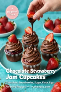 Chocolate Strawberry Jam Cupcakes