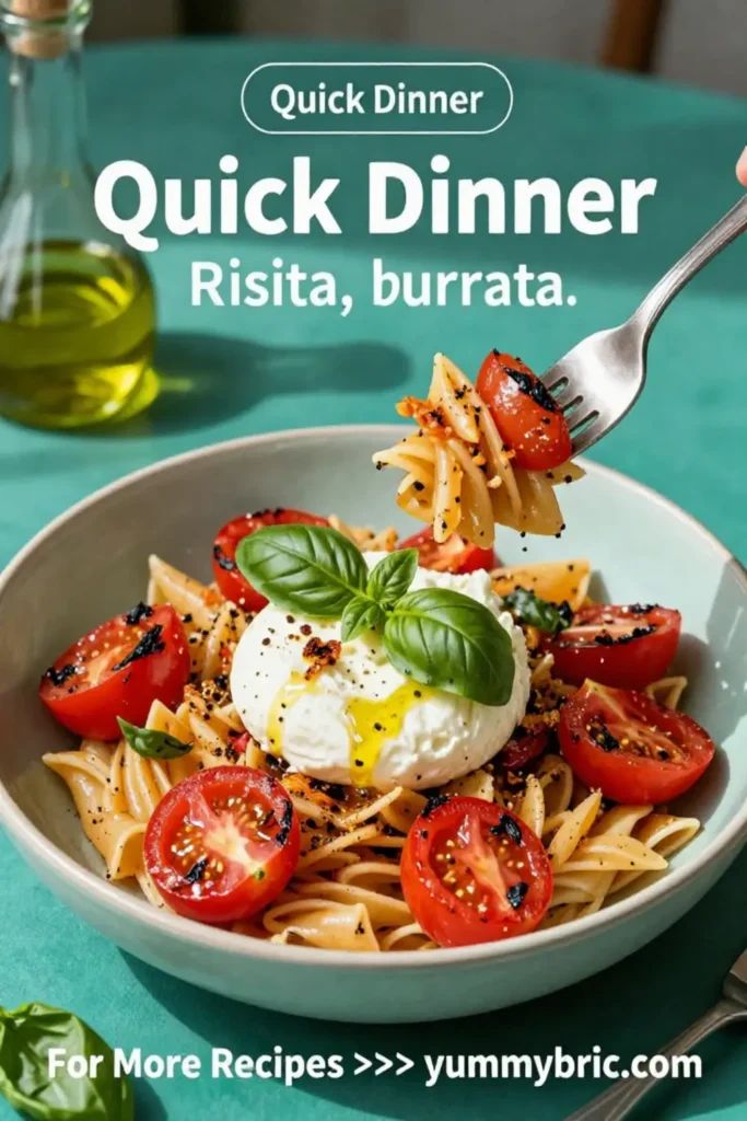 Pasta Salad Recipes: Charred Tomato and Burrata Pasta Salad With Crispy Basil in 20 Minutes