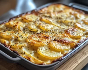 Scalloped Potatoes: Layered Ham and Swiss Scalloped Potatoes in 40 Minutes