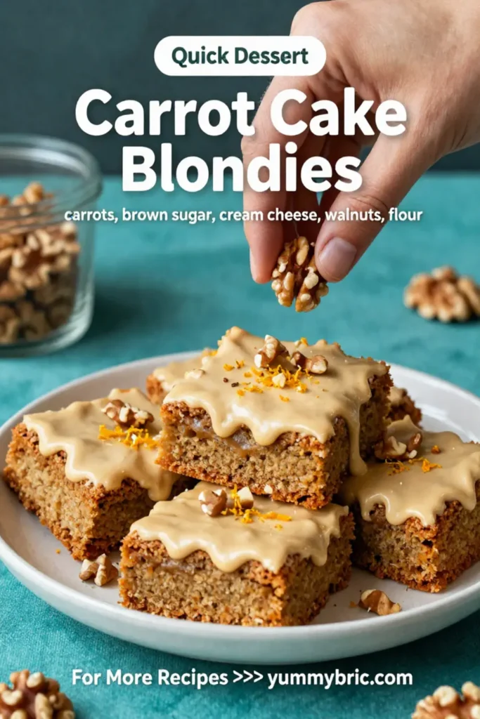 Carrot Cake Recipe: Carrot Cake Blondies With Brown Butter Cream Cheese Glaze in 30 Minutes