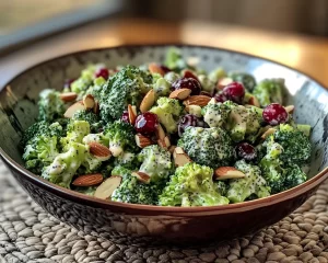 Broccoli Salad: Cranberry Almond Broccoli Salad With Poppy Seed Dressing in 15 Minutes