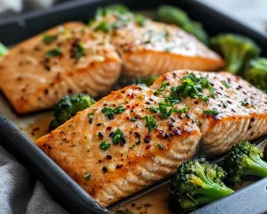 Salmon Recipes: Miso Butter Baked Salmon With Broccoli in 20 Minutes