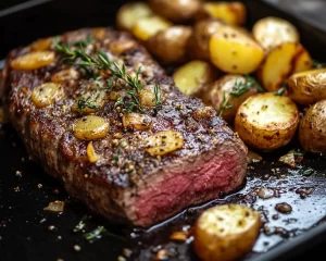 Recipes: One Pan Garlic Butter Steak and Potatoes in 25 Minutes