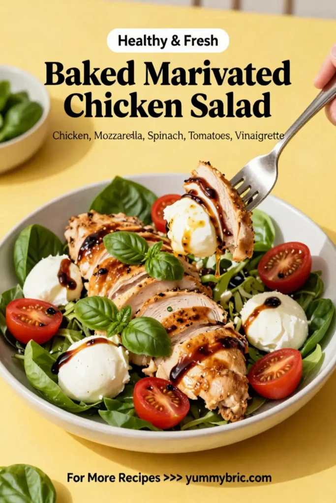 Baked Marinated Chicken Salad with Mozzarella and Balsamic Vinaigrette